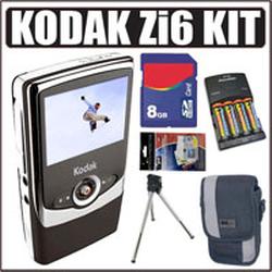 KODAK Kodak ZI6 Pocket HD Camcorder Black Plus 8GB Accessory Kit