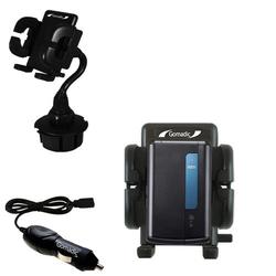 Gomadic LG HB620T DVB-T Auto Cup Holder with Car Charger - Uses TipExchange