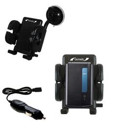 Gomadic LG HB620T DVB-T Flexible Auto Windshield Holder with Car Charger - Uses TipExchange