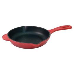 Le Creuset L202416 6-1/3-Inch Cast Iron Skillet - Cherry Color Exterior and Handle