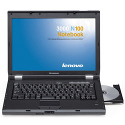 LENOVO Lenovo 3000 Model N100 T2350 Notebook 15.4 WXGA+ LCD/Intel Core 2 Duo T2350/1GB RAM/80GB Hard Drive/CDRW/DVDRW/Intel 802.11abg wireless/Bluetooth/Fingerprint R