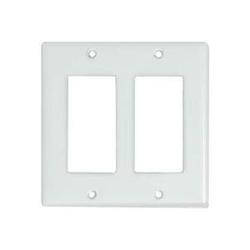 Leviton 2 Socket Residential Grade Decora-Style Faceplate - 2-Gang - White