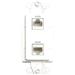 Channel Plus Linear 2 Socket Network Faceplate - RJ-45 - White
