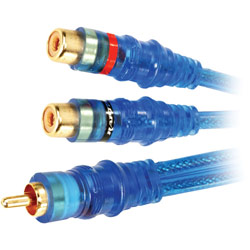 Metra METRA Raptor Neon Blue Series RCA Y-cable - 1 x RCA - 2 x RCA - 6 - Blue