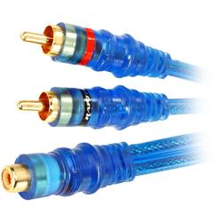 Metra METRA Raptor Neon Blue Series RCA Y-cable - 1 x RCA - 2 x RCA - Blue