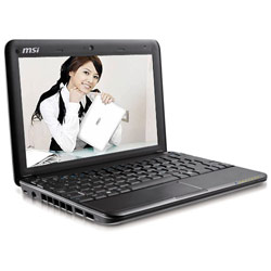 MSI COMPUTER MSI Wind U100-432US Netbook Intel Atom 1.6GHz, 1GB PC2-5300, 160GB HDD, 10 Wide LCD Display, 802.11b/g/n, Windows XP Home (Black)