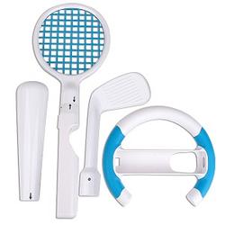 Mewe Single Player Sports Pack for Wii - Steering Wheel, Tennis, Baseball and Golf