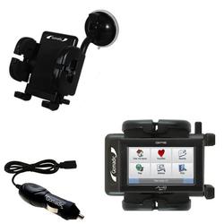 Gomadic Mio Technology C720 Flexible Auto Windshield Holder with Car Charger - Uses TipExchange