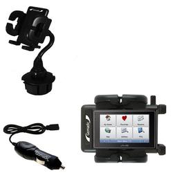 Gomadic Mio Technology Moov 360 Auto Cup Holder with Car Charger - Uses TipExchange