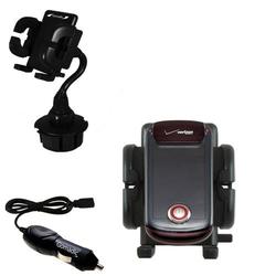 Gomadic Motorola Blaze Auto Cup Holder with Car Charger - Uses TipExchange