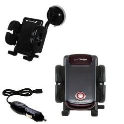 Gomadic Motorola Blaze Flexible Auto Windshield Holder with Car Charger - Uses TipExchange