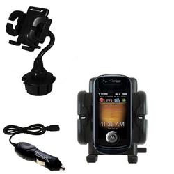 Gomadic Motorola ZN4 Auto Cup Holder with Car Charger - Uses TipExchange