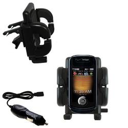Gomadic Motorola ZN4 Auto Vent Holder with Car Charger - Uses TipExchange