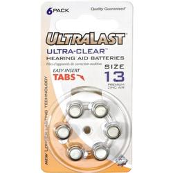 Ultralast NABC Zinc Air Size 13 Ultra Clear Hearing Aid Battery - Zinc Air - 1.4V DC - Hearing Aid Battery