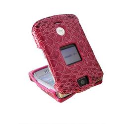 Emdcell NEW Leather Case Cover For Motorola RAZR V3 V3a V3c V3m Fuchsia