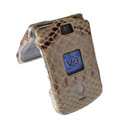 Emdcell NEW Leather Case Cover For Motorola RAZR V3 V3a V3c V3m Tan