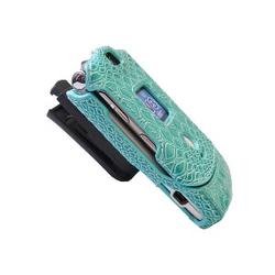 Emdcell NEW Leather Case Cover w/clip For Motorola RAZR V3 V3a V3c V3m Teal