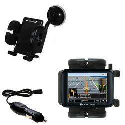 Gomadic Navigon 2000S Flexible Auto Windshield Holder with Car Charger - Uses TipExchange