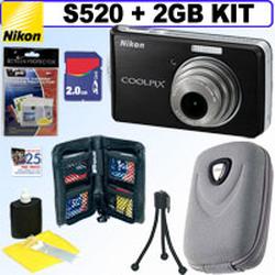 Nikon Digital Camera Coolpix S520 8MP Graphite Black + 2GB Accessory Kit