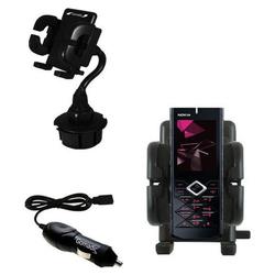 Gomadic Nokia 7900 Prism Auto Cup Holder with Car Charger - Uses TipExchange
