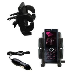 Gomadic Nokia 7900 Prism Auto Vent Holder with Car Charger - Uses TipExchange