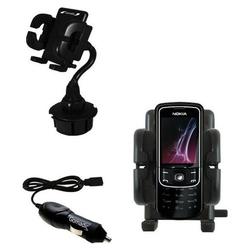 Gomadic Nokia 8600 Luna Auto Cup Holder with Car Charger - Uses TipExchange