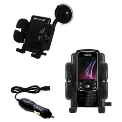 Gomadic Nokia 8600 Luna Flexible Auto Windshield Holder with Car Charger - Uses TipExchange