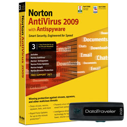 KINGSTON TECHNOLOGY BUY.COM FLASH Norton AntiVirus 2009 3 User w/Kingston 2GB DataTraveler 100 USB 2.0 Flash Drive