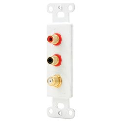 OEM Systems 3 Socket Coax Insert - RCA Coaxial, F81 Coaxial - White