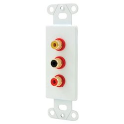 OEM Systems 3 Socket Coax Insert - White