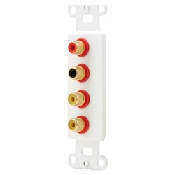 OEM Systems 4 Socket Coax Insert - White