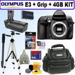 Olympus Evolt E-3 10.1MP Digital SLR Camera + HLD4 Battery Holder + 4GB Deluxe Accessory Kit