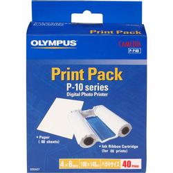 Olympus Print Pack For P-10 Digital Photo Printer - 40 Photo 4 x 6 - Ribbon, Sheet