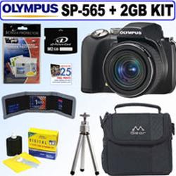 Olympus SP-565UZ 10MP Digital Camera + 2GB Accessory Kit