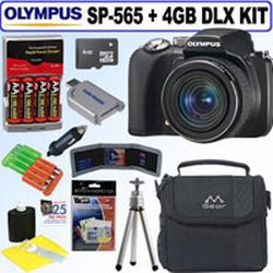 Olympus SP-565UZ 10MP Digital Camera + 4GB Deluxe Accessory Kit