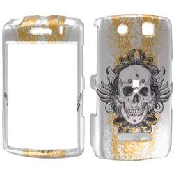 Wireless Emporium, Inc. Orange Dust w/Skull Snap-On Protector Case Faceplate for Blackberry Storm 9530