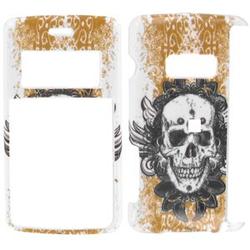 Wireless Emporium, Inc. Orange Dust w/Skull Snap-On Protector Case Faceplate for LG enV2 VX9100