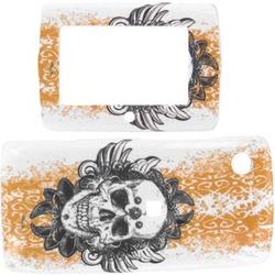 Wireless Emporium, Inc. Orange Dust w/Skull Snap-On Protector Case Faceplate for Sidekick 2008