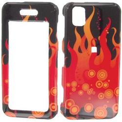 Wireless Emporium, Inc. Orange Flame Snap-On Protector Case Faceplate for Samsung Instinct M800