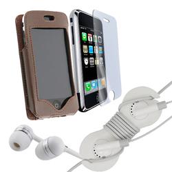Eforcity Outdoor Kit for iPhone 1st Gen (NOT for iPhone 3G) - Headset / Leather Case / Screen Protector