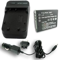 Accessory Power PANASONIC CGA-S007 / CGA-S007A / 1B Equivalent DE-A25 Charger & Battery 2-PK Combo for Lumix Cameras