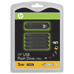 PNY MEMORY PNY HP 2GB USB 2.0 Flash Drive (5 Pack) - 2 GB - USB - External