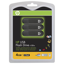 PNY MEMORY PNY HP 4GB USB 2.0 Flash Drive (3 Pack) - 4 GB - USB - External