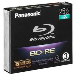 Panasonic Consumer Panasonic 2x BD-RE Media - 25GB - 120mm Standard - 3 Pack