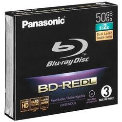 Panasonic Consumer Panasonic 2x BD-RE Media - 50GB - 120mm Standard - 3 Pack