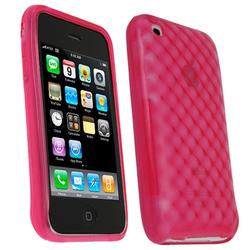 Eforcity Patterned Rubber Case for Apple 3G iPhone, Clear Hot Pink by Eforcity