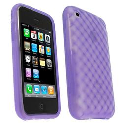 Eforcity Patterned Rubber Case for Apple 3G iPhone, Clear Purple by Eforcity
