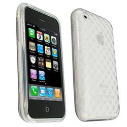 Eforcity Patterned Rubber Case for Apple 3G iPhone, Clear by Eforcity