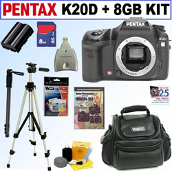 Pentax Digital Camera K20D 14 Megapixel + 8GB Deluxe Accessory Kit