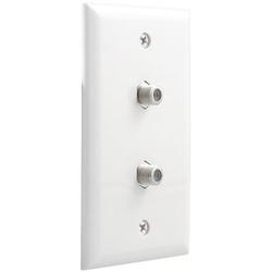 Steren Petra 2 Socket Coax Faceplate - Coaxial - White